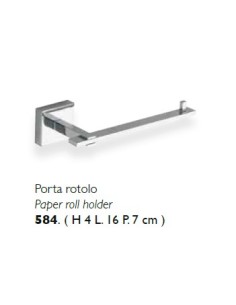 Porta rotolo da parete moderno Gamma in ottone cromato, fatto a mano | Flab -FLAB