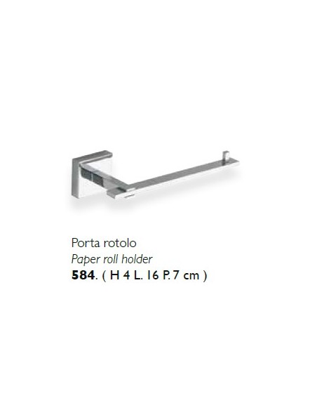 Porta rotolo da parete moderno Gamma in ottone cromato, fatto a mano | Flab -FLAB