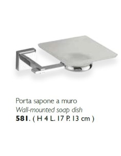 Portasapone da parete moderno Gamma in ottone cromato, fatto a mano | Flab -FLAB