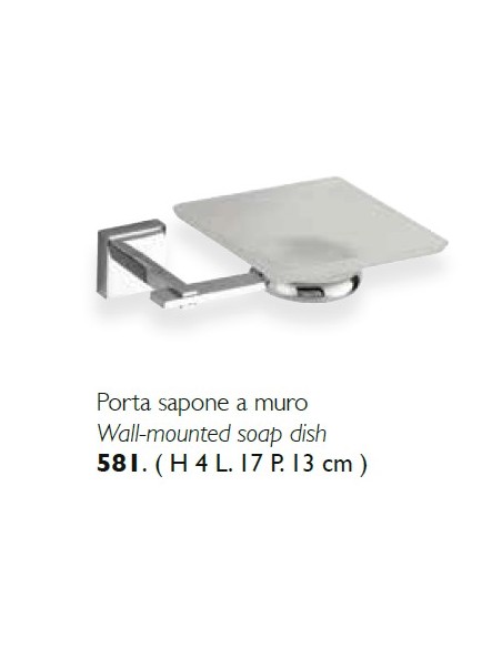 Portasapone da parete moderno Gamma in ottone cromato, fatto a mano | Flab -FLAB