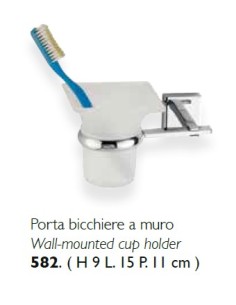 Porta spazzolini da parete moderno Gamma in ottone cromato, fatto a mano | Flab -FLAB