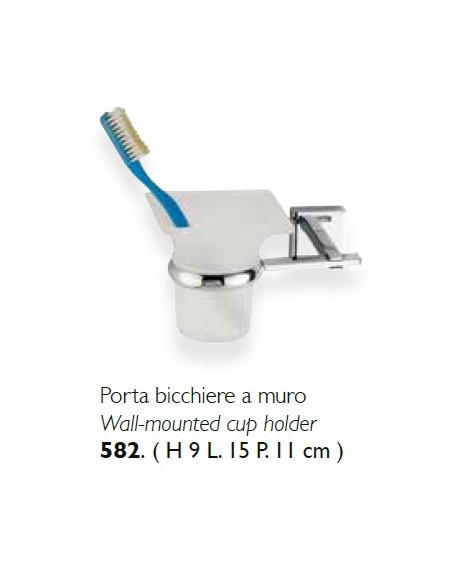 Porta spazzolini da parete moderno Gamma in ottone cromato, fatto a mano | Flab -FLAB