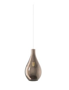 Lampada a sospensione Drop a goccia Ø 26 in vetro soffiato bronzo, base ottone, E27 | Top Light -TOP LIGHT