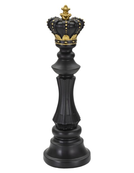 Scultura Re degli scacchi in resina nera e oro, H 40,5 cm | Mauro Ferretti -MAURO FERRETTI