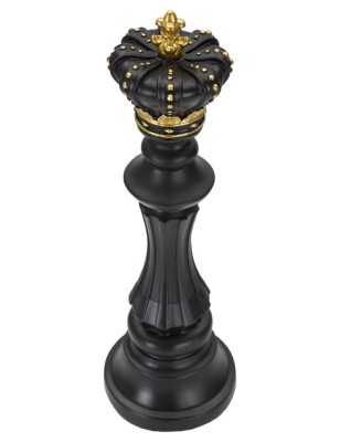 Scultura Re degli scacchi in resina nera e oro, H 40,5 cm | Mauro Ferretti -MAURO FERRETTI 2