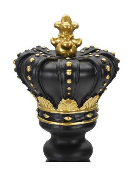 Scultura Re degli scacchi in resina nera e oro, H 40,5 cm | Mauro Ferretti -MAURO FERRETTI