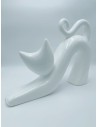 Statua Gatto in ceramica bianco lucida -PETITE FANTASIE