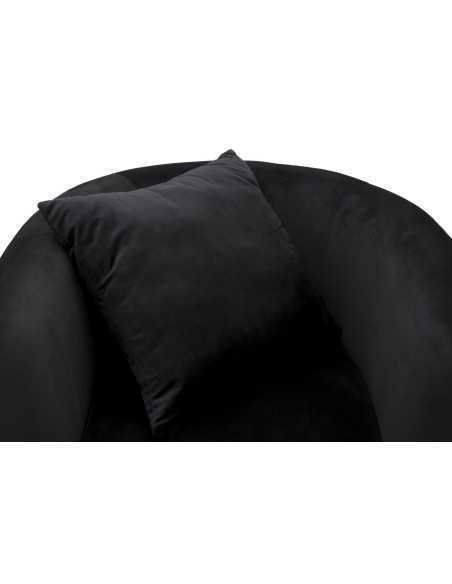 Poltrona glamour in velluto nero con gambe oro e cuscino, 76x74x73 cm | Mauro Ferretti -MAURO FERRETTI