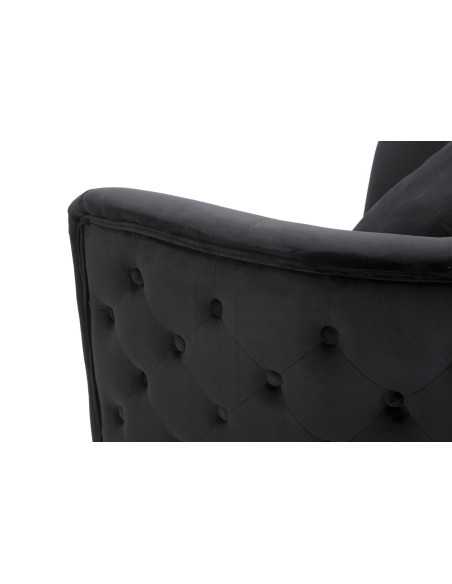 Poltrona glamour in velluto nero con gambe oro e cuscino, 76x74x73 cm | Mauro Ferretti -MAURO FERRETTI