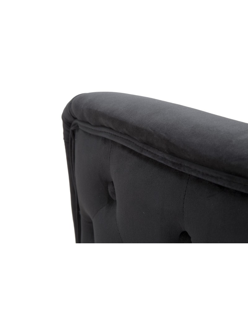 Poltrona glamour in velluto nero con gambe oro e cuscino, 76x74x73 cm | Mauro Ferretti -MAURO FERRETTI