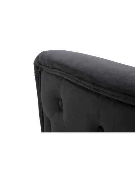 Poltrona glamour in velluto nero con gambe oro e cuscino, 76x74x73 cm | Mauro Ferretti -MAURO FERRETTI