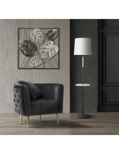 Poltrona glamour in velluto nero con gambe oro e cuscino, 76x74x73 cm | Mauro Ferretti -MAURO FERRETTI