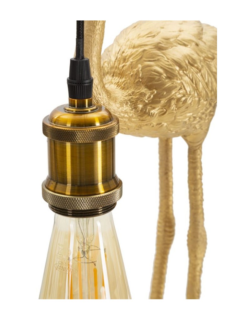Lampada da tavolo a fenicottero in resina oro, bronzo e nero, 39,5 cm | Mauro Ferretti -MAURO FERRETTI