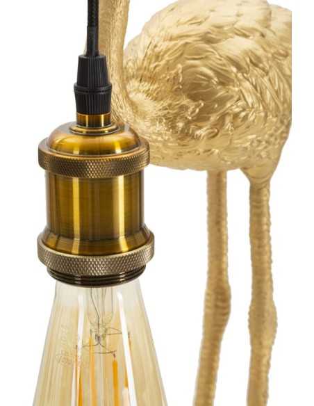 Lampada da tavolo a fenicottero in resina oro, bronzo e nero, 39,5 cm | Mauro Ferretti -MAURO FERRETTI