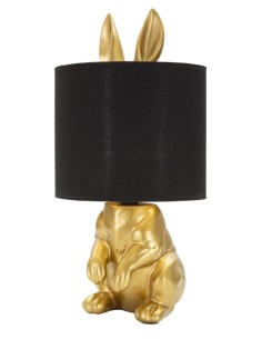 Lampada da tavolo a coniglio in resina oro, bronzo e nero, 43 cm | Mauro Ferretti -MAURO FERRETTI