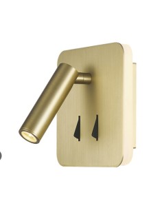 Applique LED Cayman da lettura con faretto orientabile in metallo oro, 3+6 W | Mantra