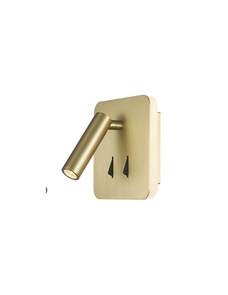 Applique LED Cayman da lettura con faretto orientabile in metallo oro, 3+6 W | Mantra -MANTRA