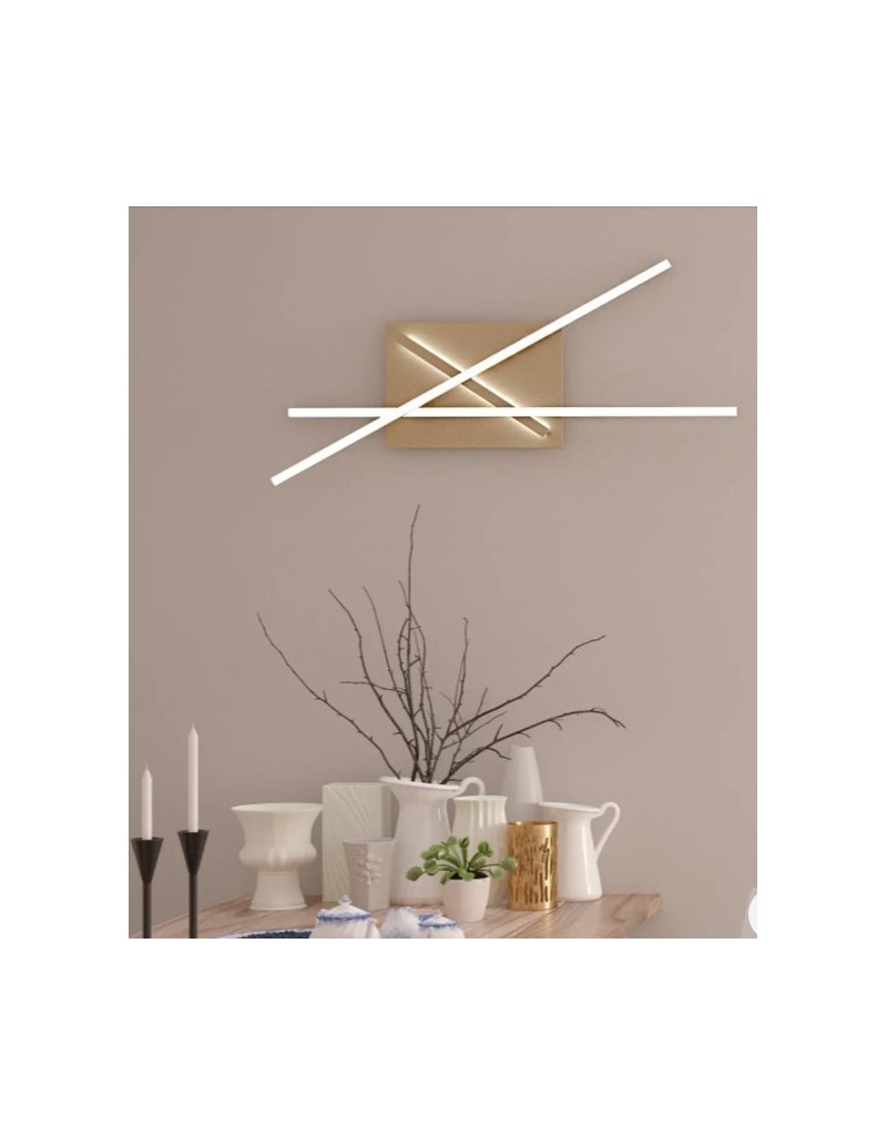Plafoniera applique LED in alluminio oro forma irregolare 92x45 cm, 50 W CCT | Top Light -TOP LIGHT
