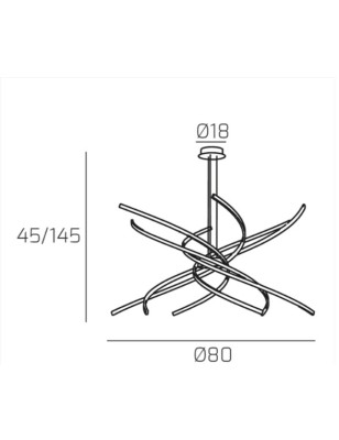 Lampada a sospensione LED Tornado Ø 80 cm oro, 69 W 4450 lm | Top Light -TOP LIGHT 2