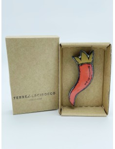 Corno portafortuna rosso in ceramica fatto a mano con magnete, H 10 cm | Arte by Il Punto -ARTE by IL PUNTO