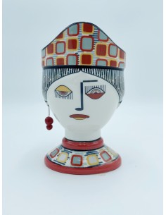 Testa di Moro donna Carte Napoletane in ceramica fatta a mano | Arte by Il Punto -ARTE by IL PUNTO