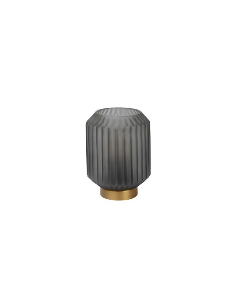 Lampada da tavolo Sueno in metallo ottone con paralume in vetro grigio, E14 | Lucide -LUCIDE