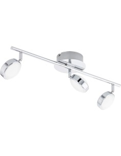 Barra LED 56 cm con 3 luci tonde orientabili in cromo lucido e satinato, 16,2 W | Eglo -EGLO