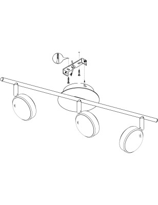 Barra LED 56 cm con 3 luci tonde orientabili in cromo lucido e satinato, 16,2 W | Eglo -EGLO 2
