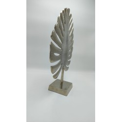 Scultura foglia di monstera in metallo ossidato argento, H 45 cm | Innova Living -INNOVA LIVING 2