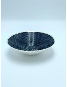 Ciotola centrotavola in vetro e argento 999 blu notte, Ø 18-20 cm | Argenesi -ARGENESI