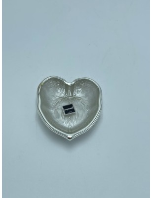 Ninnolo foglia di palma in vetro e argento 999 bianco e argento, 10 x 8 cm | Argenesi -ARGENESI