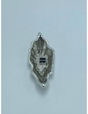 Vassoietto d'arredo foglia di salice in vetro e argento 999 bianco sabbia | Argenesi -ARGENESI 2