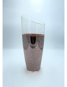 Vaso centrotavola in cristallo craquelé e argento 999 rame, collezione Stone | Argenesi -ARGENESI