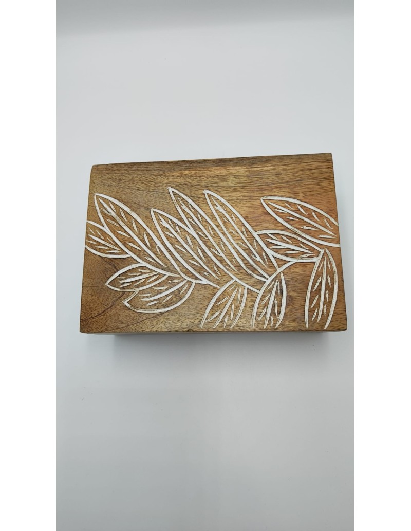 Scatola portagioie e svuotatasche in legno decorato, 25,5 x 18 x 10 cm | Innova Living -INNOVA LIVING