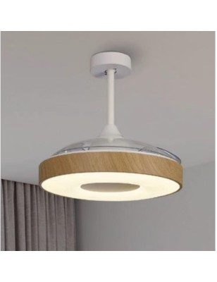 Ventilatore da soffitto Coin Fan con luce LED CCT dimmerabile, finitura legno | Mantra -MANTRA