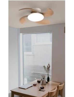 Ventilatore da soffitto Aloha con pale retrattili e LED 45 W CCT, effetto legno | Mantra -MANTRA 2
