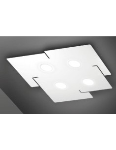 Plafoniera slim Echo 4 luci 56x51 cm in metallo bianco taglio laser, GX53 | Top Light -TOP LIGHT