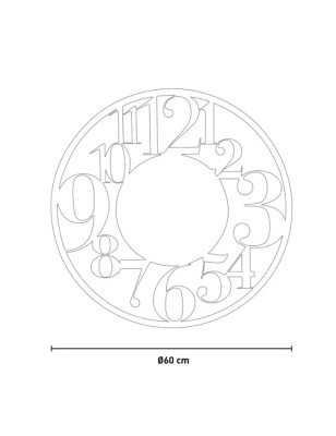 Orologio da parete Ilenia Ø 60 cm in lamiera tagliata a laser, numeri grandi | Ceart -CEART 2