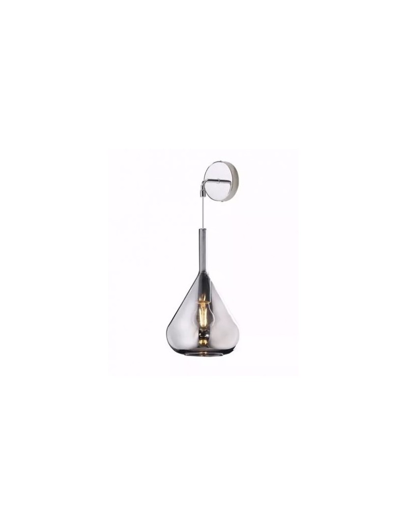Applique Kona con braccio e cavo regolabile in cromo e vetro pirex fumé, E27 | Top Light -TOP LIGHT