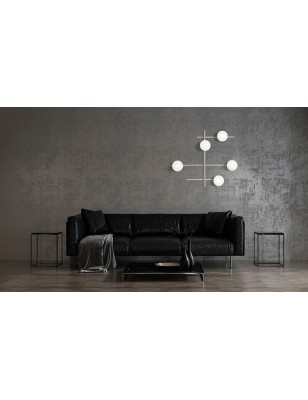 Plafoniera applique Mikado 5 luci cipria opaco con sfere in vetro bianco, G9 | Sforzin -SFORZIN - MILOOX 2