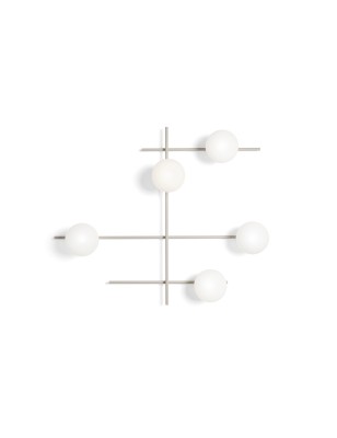 Plafoniera applique Mikado 5 luci cipria opaco con sfere in vetro bianco, G9 | Sforzin -SFORZIN - MILOOX