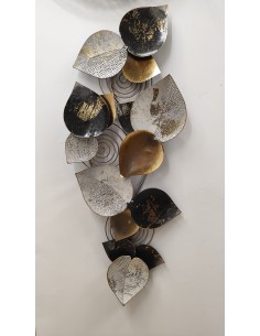Pannello decorativo da parete Half Leaf in metallo, mezza foglia 97x43 cm | Mauro Ferretti -MAURO FERRETTI