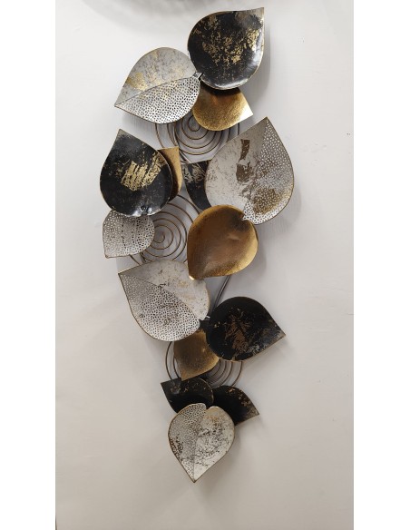Pannello decorativo da parete Half Leaf in metallo, mezza foglia 97x43 cm | Mauro Ferretti -MAURO FERRETTI