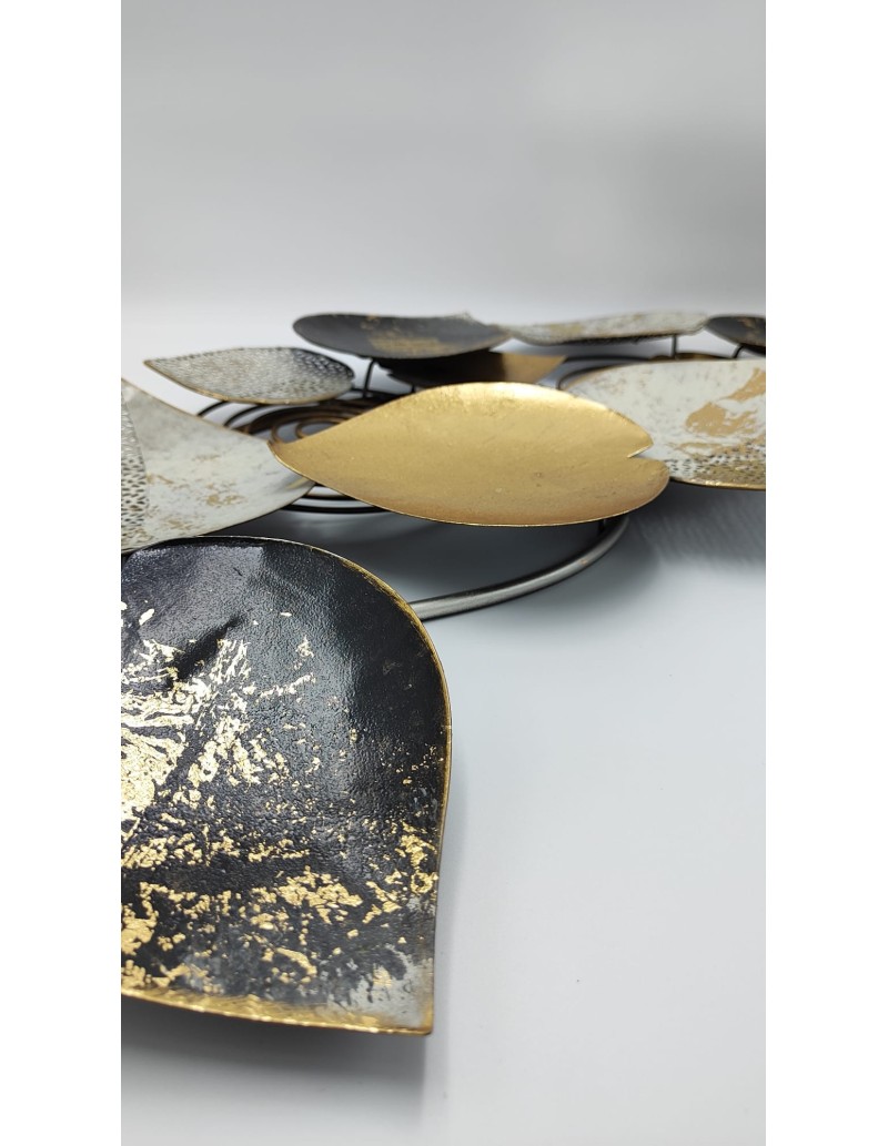 Pannello decorativo da parete Half Leaf in metallo, mezza foglia 97x43 cm | Mauro Ferretti -MAURO FERRETTI