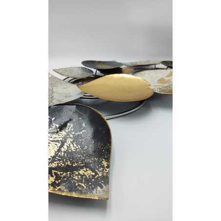 Pannello decorativo da parete Half Leaf in metallo, mezza foglia 97x43 cm | Mauro Ferretti -MAURO FERRETTI
