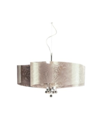 Lampada a sospensione Martina 6 luci in vetro damasco tortora, E27 | GM Illuminazione -GM ILLUMINAZIONE