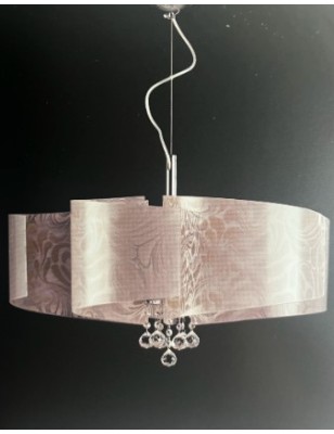 Lampada a sospensione Martina 6 luci in vetro damasco tortora, E27 | GM Illuminazione -GM ILLUMINAZIONE 2