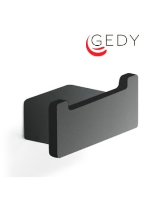 Appendino doppio Lounge nero, da parete | Gedy -GEDY