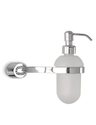 Dosatore sapone da parete Osiride in ottone cromato con strass bianchi | Flab -FLAB