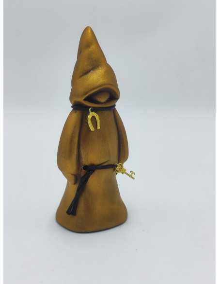 Statuetta Munaciello portafortuna in ceramica dipinta a mano con dettagli oro | A Ciort -A CIORT